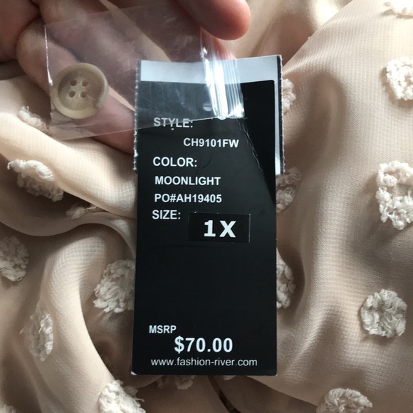 ROBERT LOUIS Moonlight mini dress raised dot pattern sheer with inner lining 1X - Picture 6 of 12